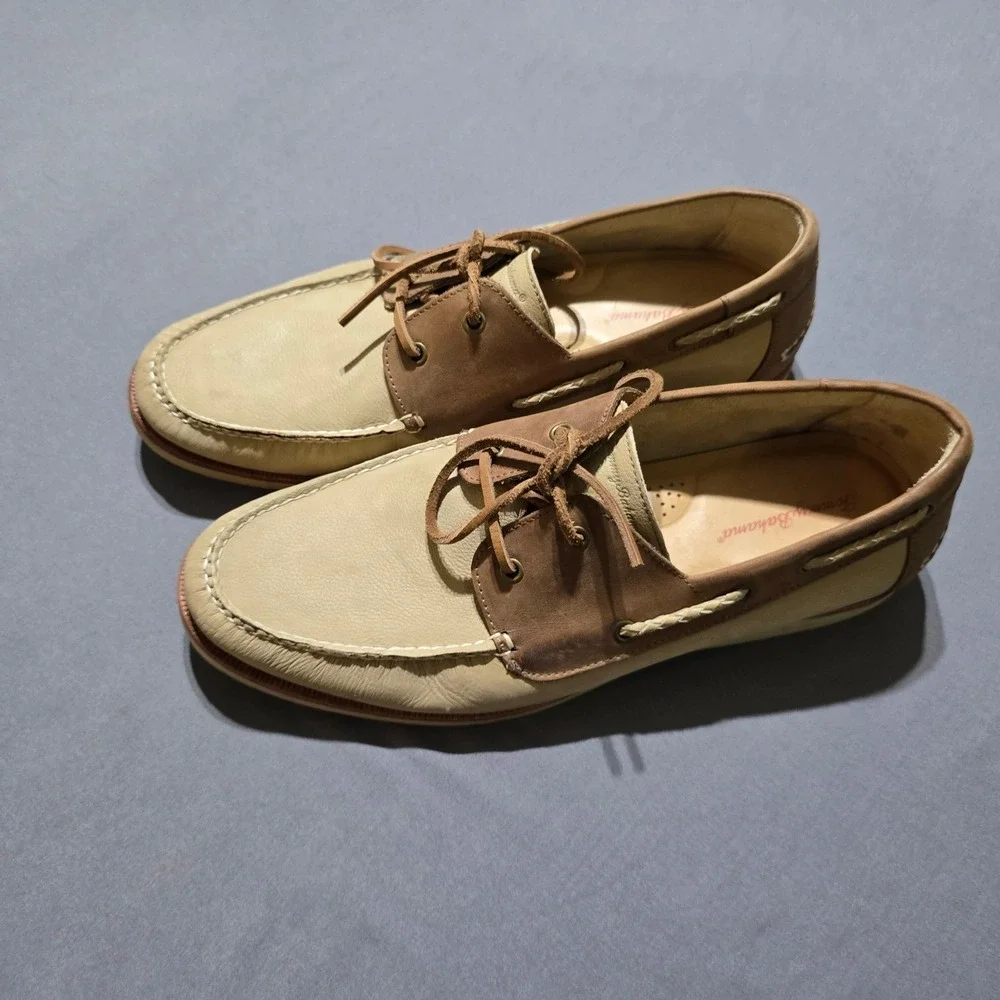 Tommy Bahama Brody Boat Shoes Mens 10 M Tan Brown Leather TFM00246-042